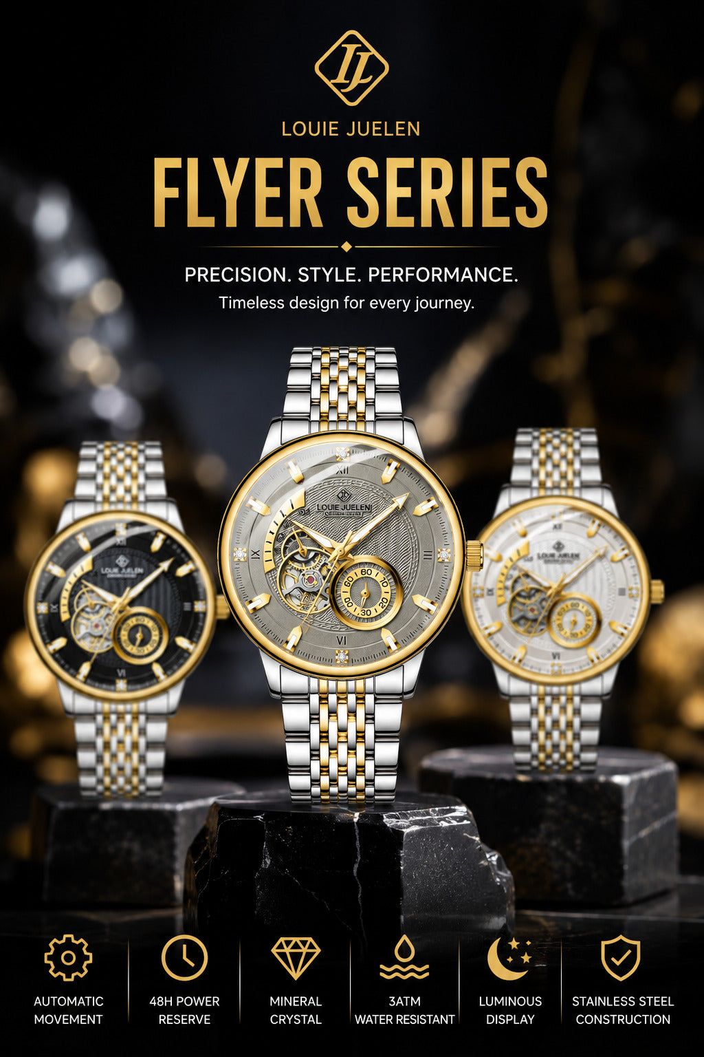 Louie Julen FLYER X1 — 42mm Automatic Skeleton Watch