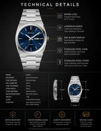 Men's Stainless Steel Quartz Business Watch – Day & Date