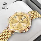 ROKYN Men's Dual Calendar Leather Watch