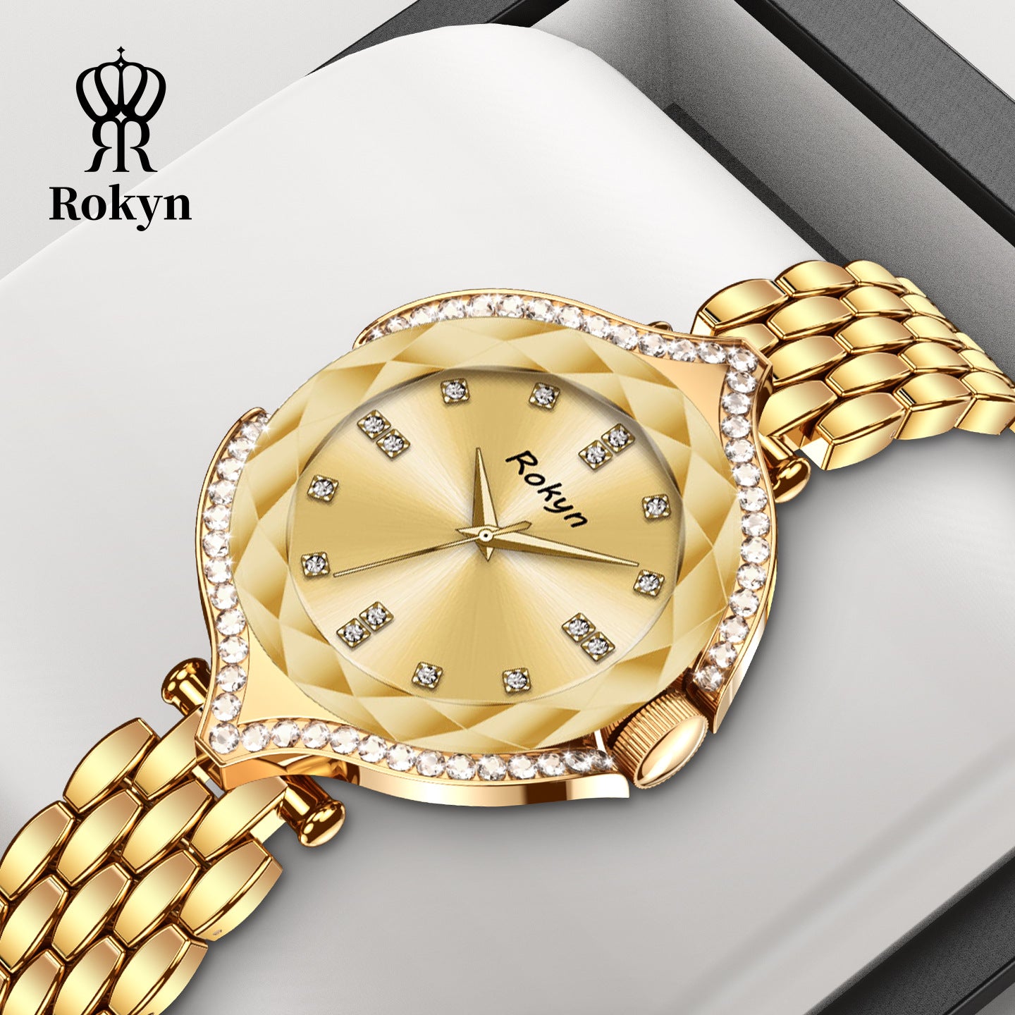 ROKYN Men's Dual Calendar Leather Watch
