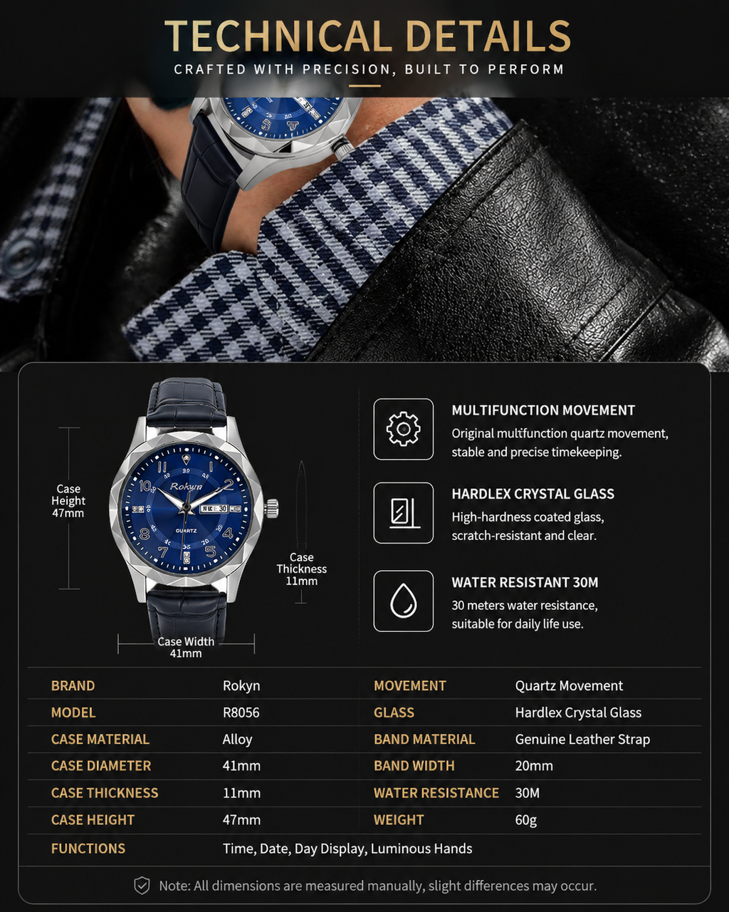 Men's Business Leather Strap Quartz Watch