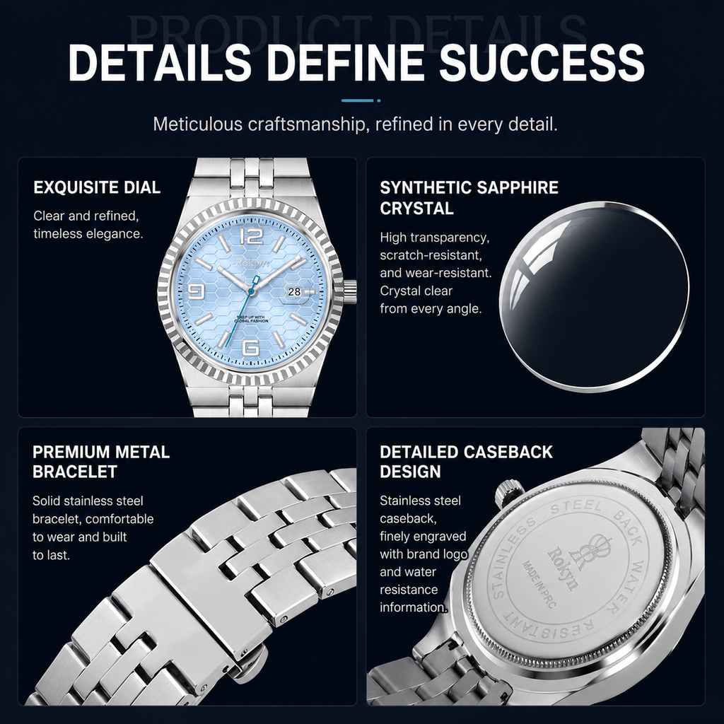 Luxury Men's Quartz Watch with Calendar