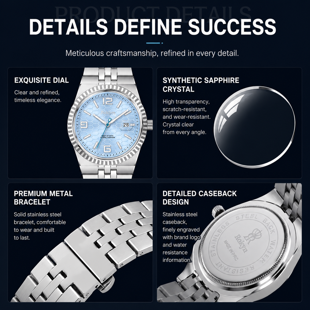Luxury Men's Quartz Watch with Calendar