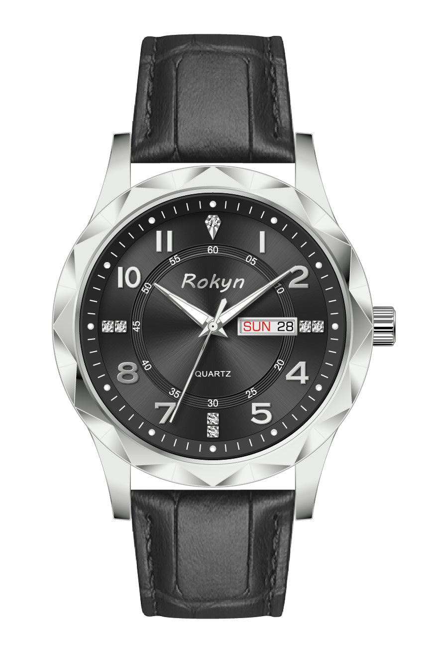 Men's Dual Calendar Leather Watch