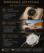 Men's Leather Date Quartz Watch