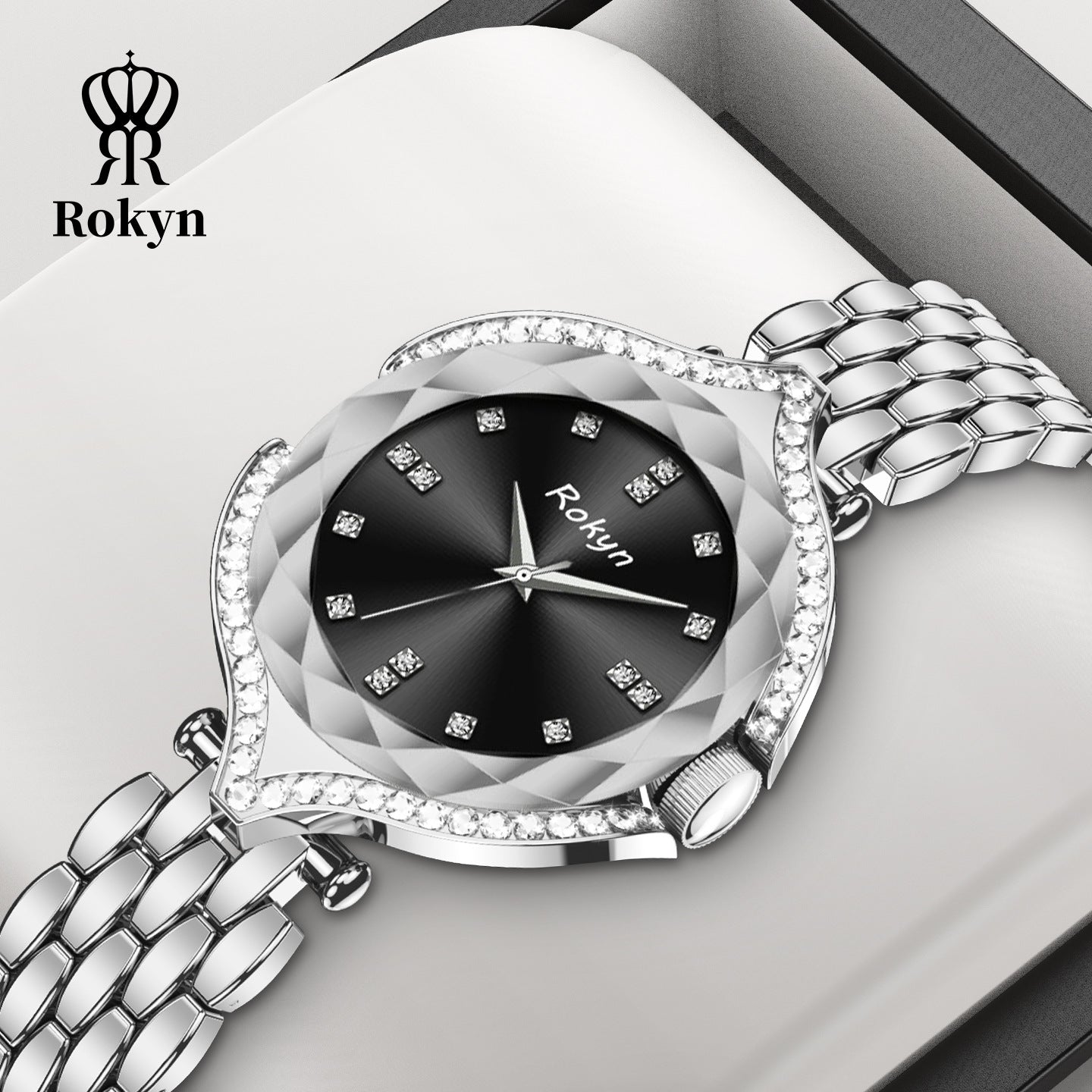 ROKYN Men's Dual Calendar Leather Watch