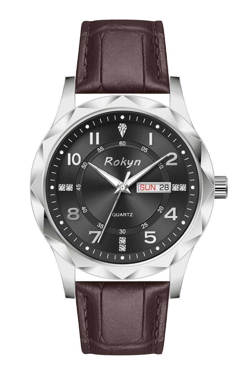 Men's Dual Calendar Leather Watch