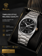 Men's Stainless Steel Quartz Business Watch – Day & Date