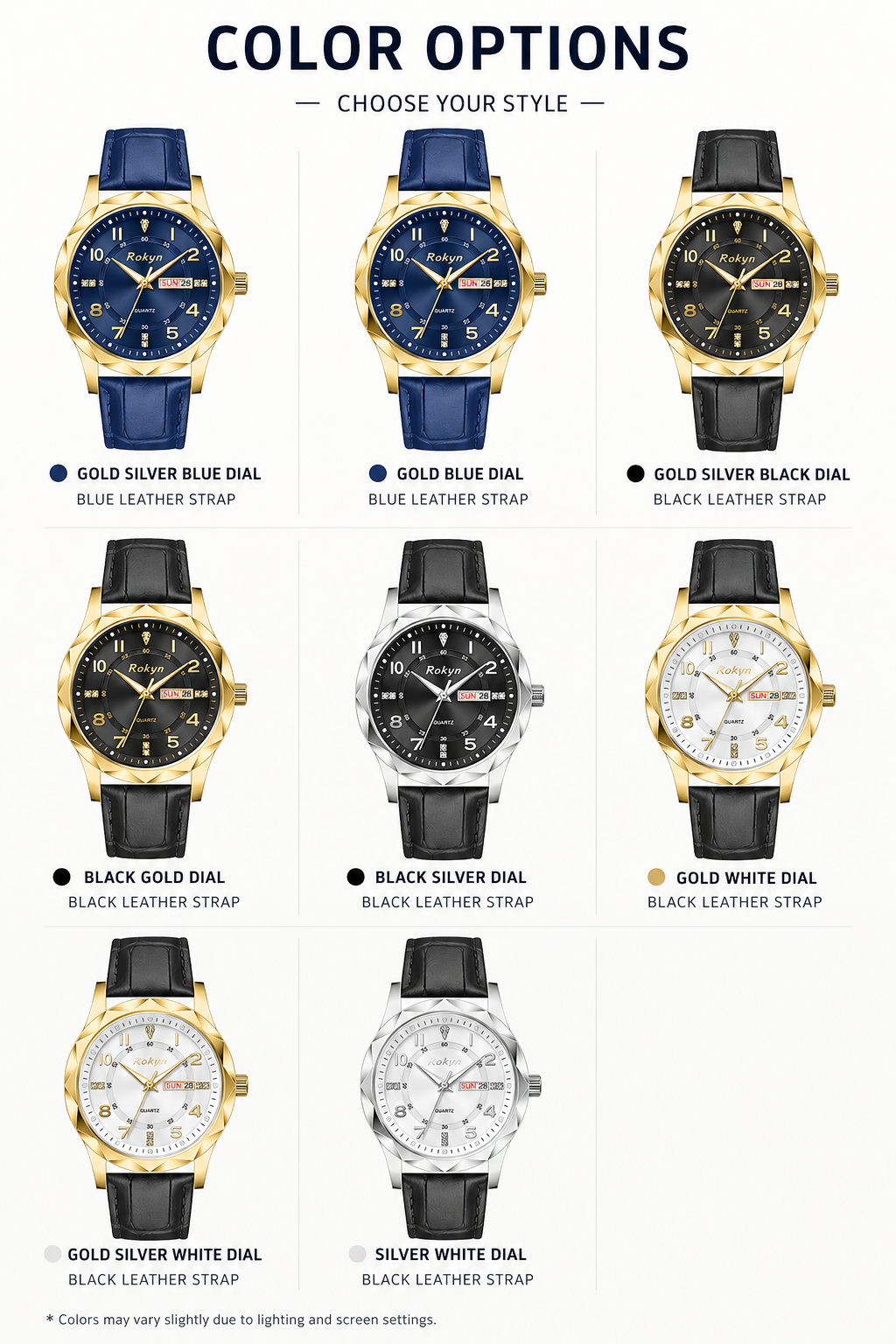 Men's Dual Calendar Leather Watch