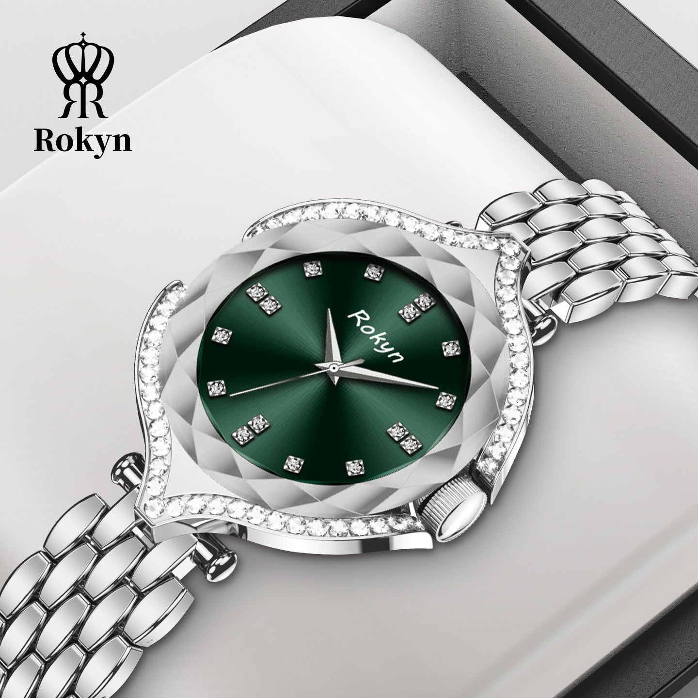 ROKYN Men's Dual Calendar Leather Watch