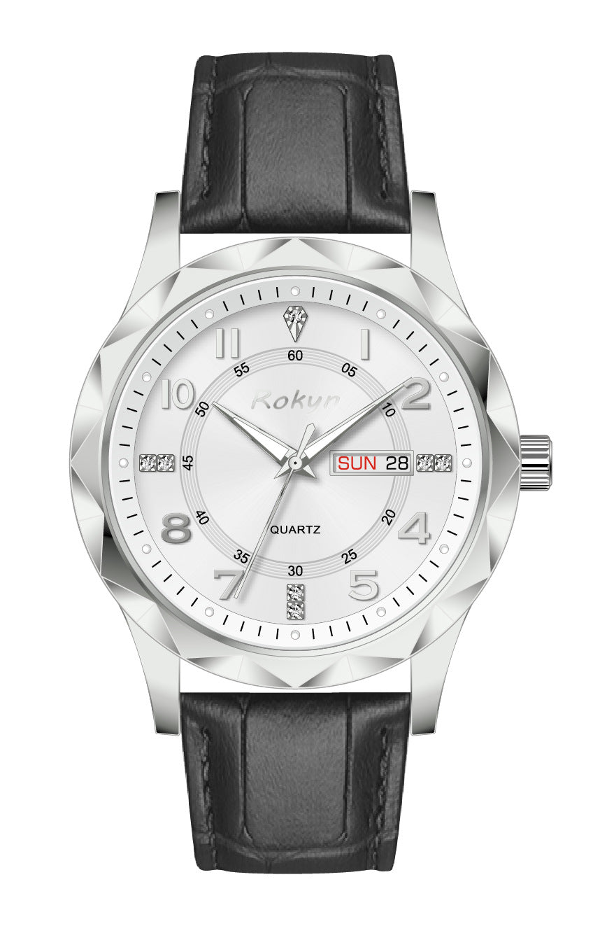 Men's Dual Calendar Leather Watch