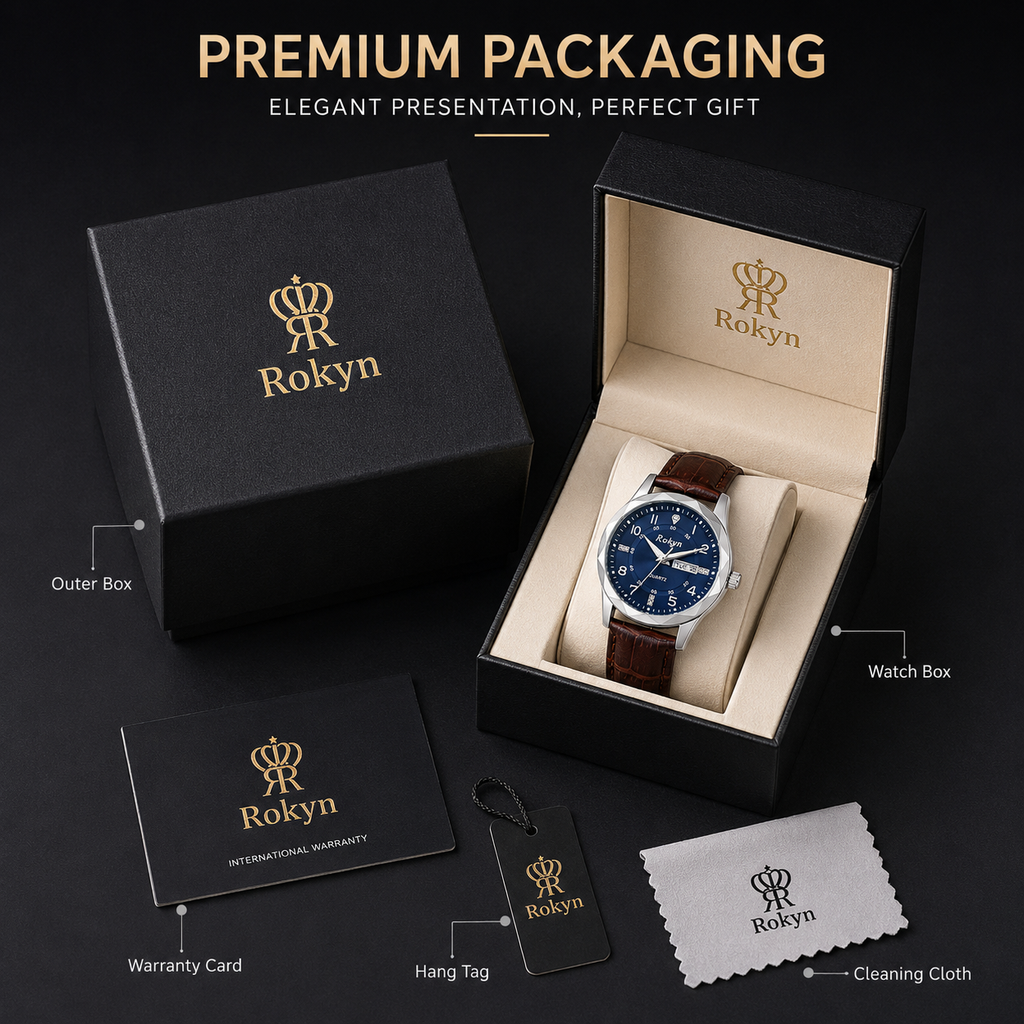Men's Dual Calendar Leather Watch