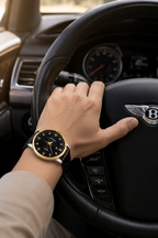 Men's Leather Date Quartz Watch