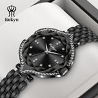 ROKYN Men's Dual Calendar Leather Watch