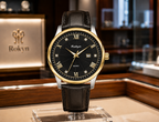 Men's Leather Date Quartz Watch