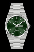ROKYN Men's Stainless Steel Quartz Business Watch – Day & Date