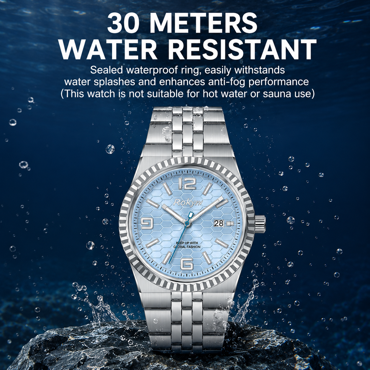 Luxury Men's Quartz Watch with Calendar