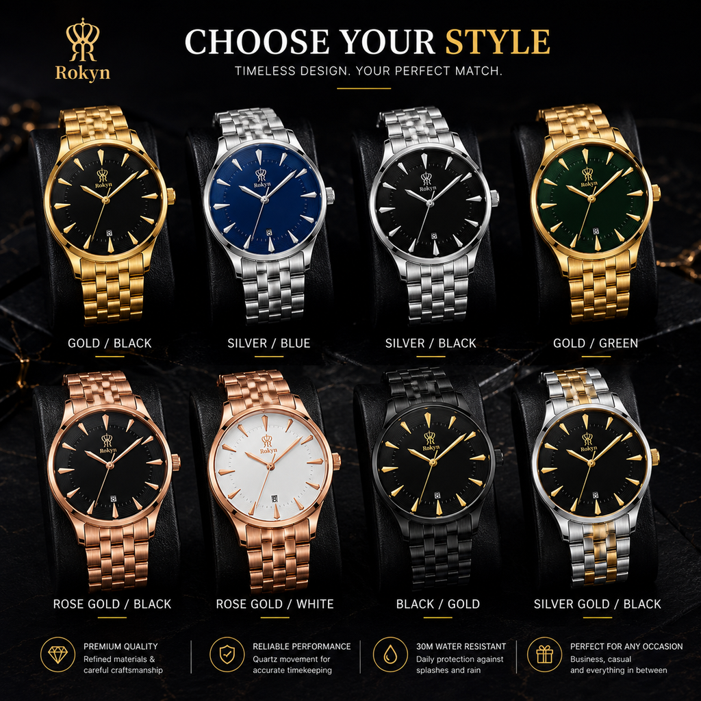 Rokyn Timeless Elegance Gold Men's Watch