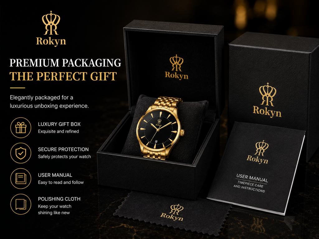 Rokyn Timeless Elegance Gold Men's Watch
