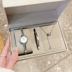 Women's Fashion Bracelet Watch Gift Set | Quartz Watch with Bracelet & Necklace