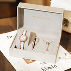Women's Fashion Bracelet Watch Gift Set | Quartz Watch with Bracelet & Necklace