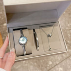 Women's Fashion Bracelet Watch Gift Set | Quartz Watch with Bracelet & Necklace