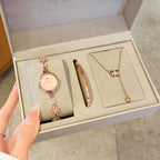 Women's Fashion Bracelet Watch Gift Set | Quartz Watch with Bracelet & Necklace
