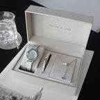 Women's Fashion Bracelet Watch Gift Set | Quartz Watch with Bracelet & Necklace