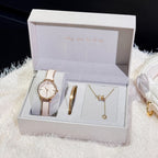 Women's Fashion Bracelet Watch Gift Set | Quartz Watch with Bracelet & Necklace