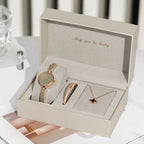 Women's Fashion Bracelet Watch Gift Set | Quartz Watch with Bracelet & Necklace
