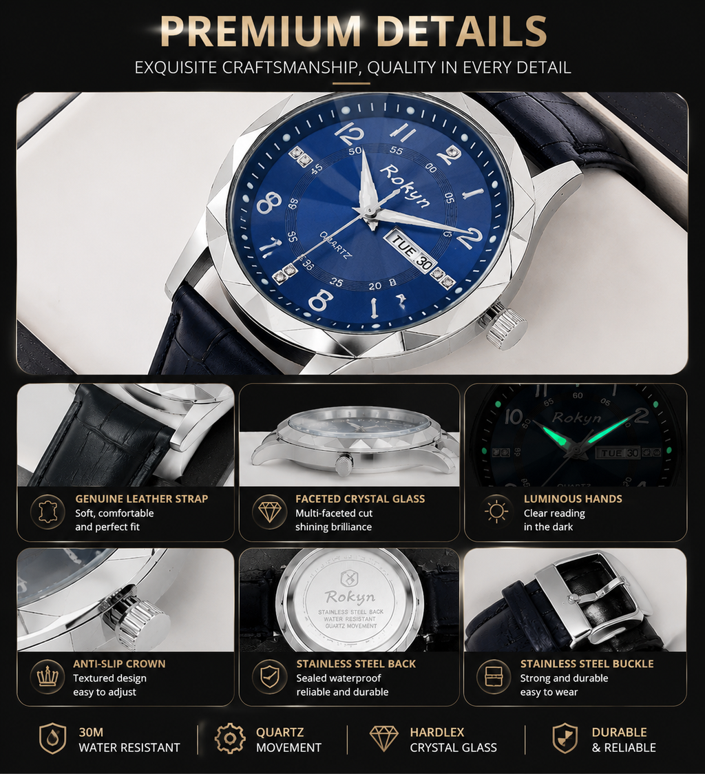 Men's Business Leather Strap Quartz Watch