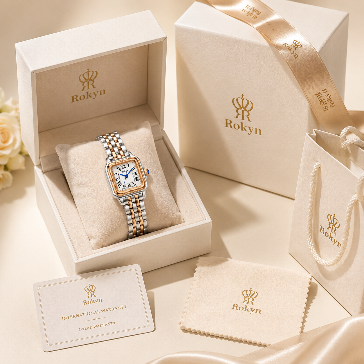 Rokyn Women's Square Quartz Watch