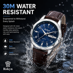 Men's Dual Calendar Leather Watch