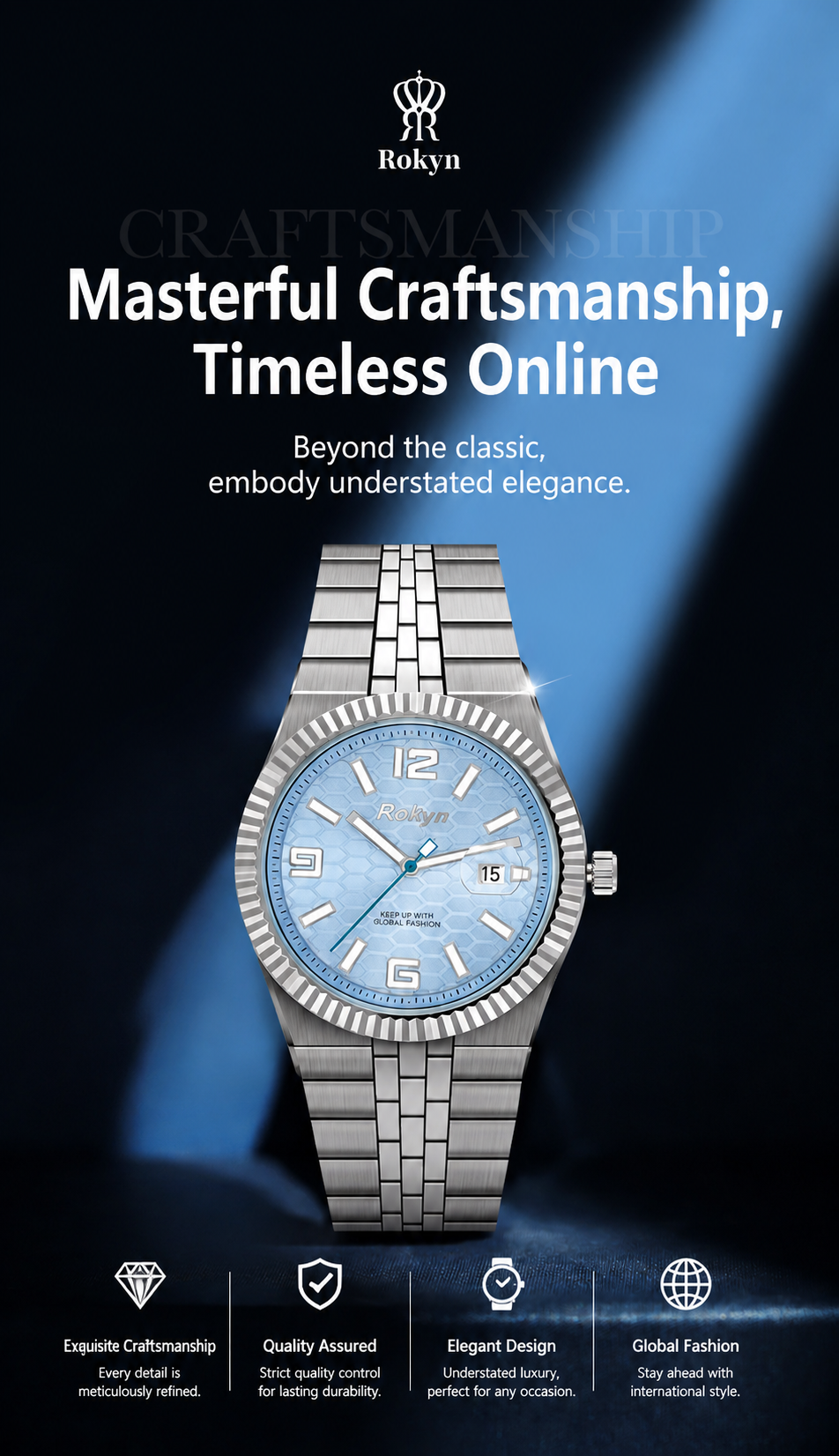 Luxury Men's Quartz Watch with Calendar