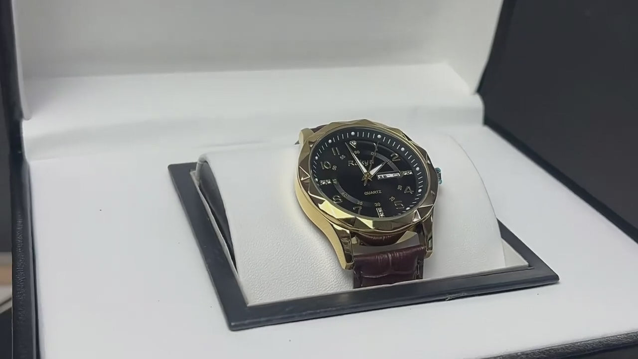 Men's Dual Calendar Leather Watch